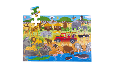 Bigjigs Toys Podlahové puzzle Africké dobrodružné 48 dílků