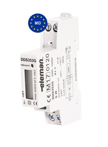 Elektroměr DDS353 50A MID, 1mod., LCD, 1-fáz., 1-tar., fakturační