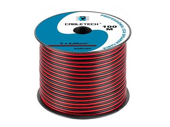 Kabel dvojlinka Cabletech 2x 0,5 mm / 100m černo-rudá