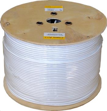 Kabel koaxiální Televes 413912 Cu / 500m / 6,9 mm / bílý / bezhalogenový / ClassA++