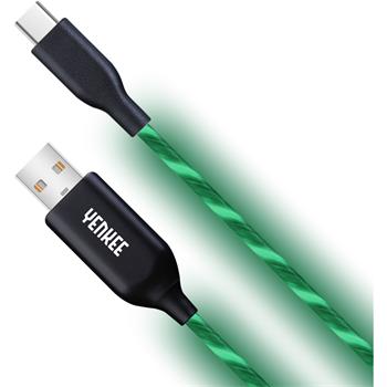 Kabel USB-C YENKEE YCU 341 GN, LED, 1m, zelený