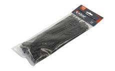 Pásky na vodiče černé, 200x3,6mm, 100ks, NYLON EXTOL-PREMIUM