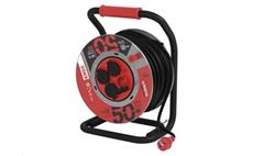 Prodlužovací kabel EMOS P084505 PROFI na bubnu 50 m / 4 zásuvky / černý / guma / 230 V / 1,5 mm2