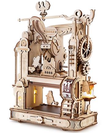 RoboTime 3D dřevěné mechanické puzzle Tiskařský lis