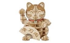 RoboTime dřevěné 3D puzzle Plutus Kočka pro štěstí