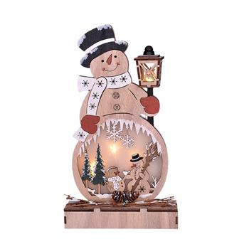 Solight 1V233 LED vánoční dekorace dřevěný sněhulák