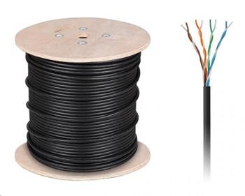 UTP Kabel CAT5E Cabletech 0,512 mm --METRÁŽ-- černý, venkovní