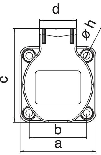 Zásuvka vestavná 13954F IP54/250V/16A s ochranným kolíkem, modrá